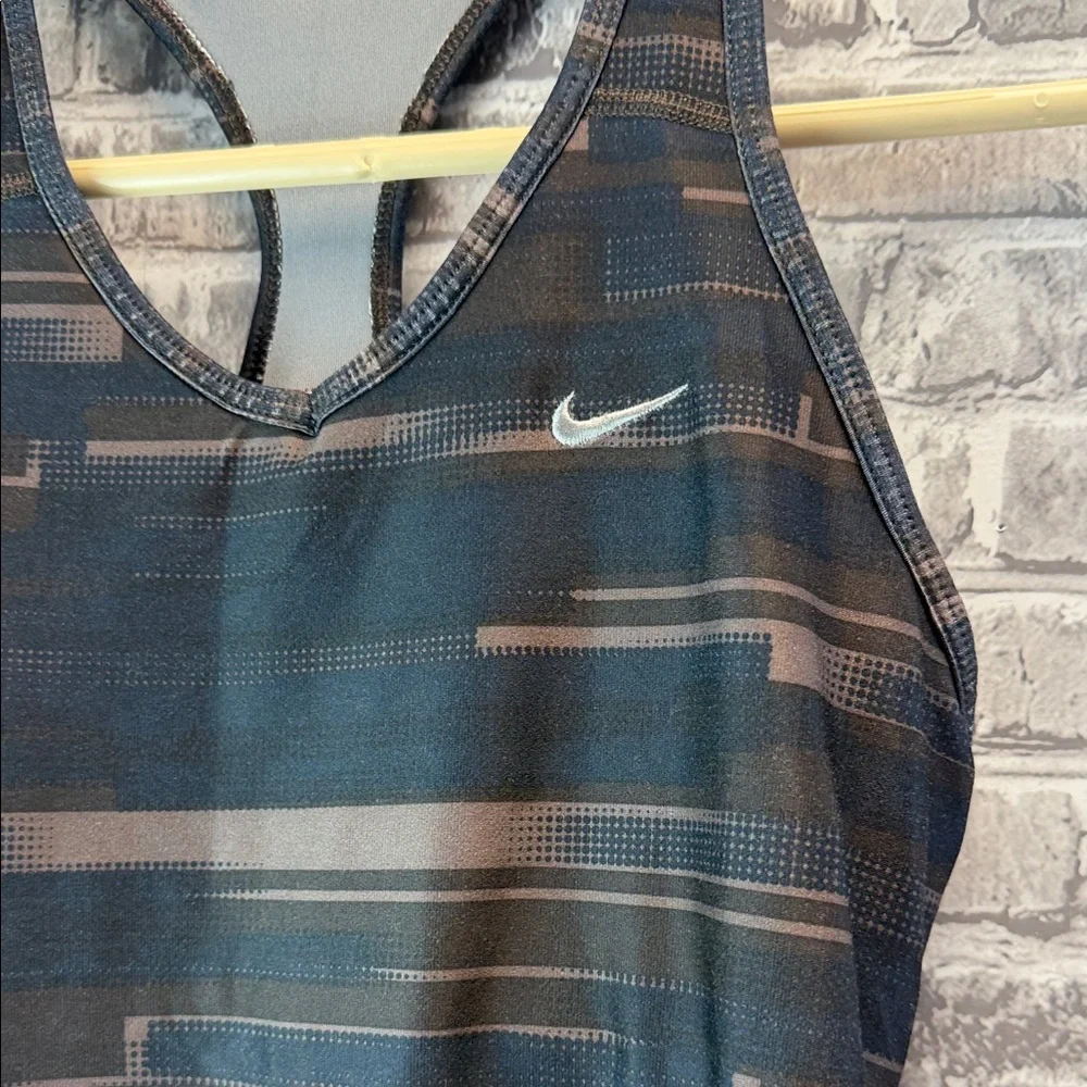 Nike Black and Brown‎ Striped Tank Top